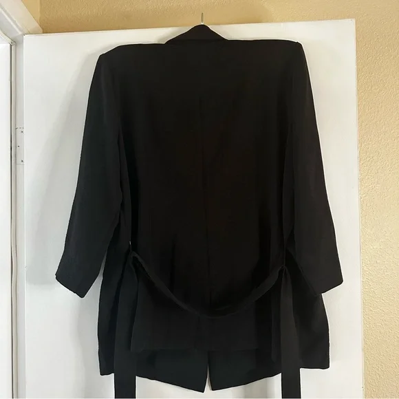 NYCC Women’s Black Casual Blazer with Belted Waist - Picture 6 of 7